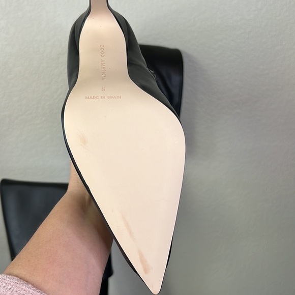 Good American Koko Black Green Snakeskin Animal Print Over The Knee Boot Size 5 - Picture 12 of 14